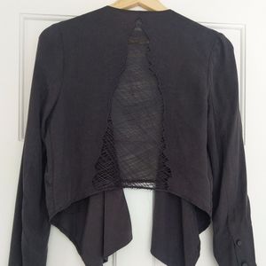 Lush - Hand-Embroidered Thread Back Cropped Blazer